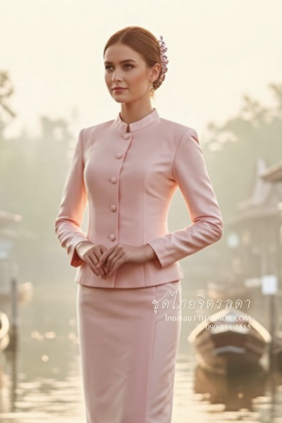 ชุดไทยจิตรลดา สีโอล์ดโรส (TC 009)