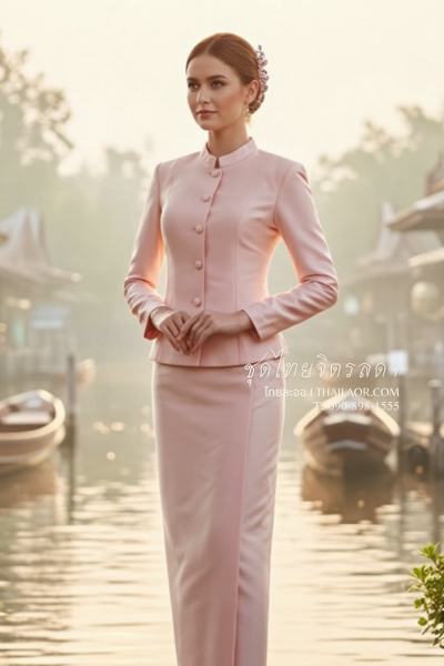 ชุดไทยจิตรลดา สีโอล์ดโรส (TC 009)