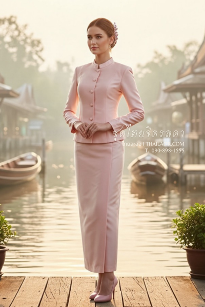 ชุดไทยจิตรลดา สีโอล์ดโรส (TC 009)