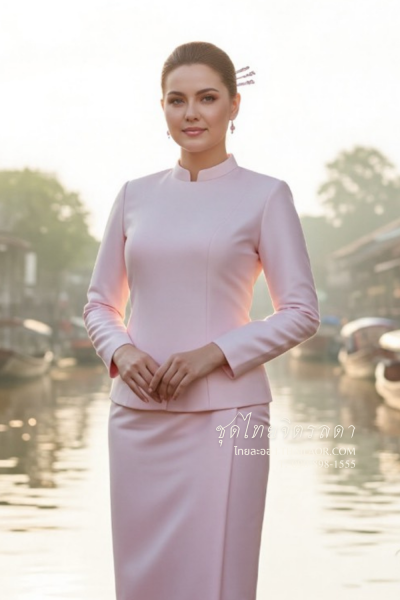 ชุดไทยจิตรลดา สีชมพูอ่อน (TC 012)