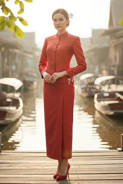 ชุดไทยจิตรลดา สีแดง (TC 013)