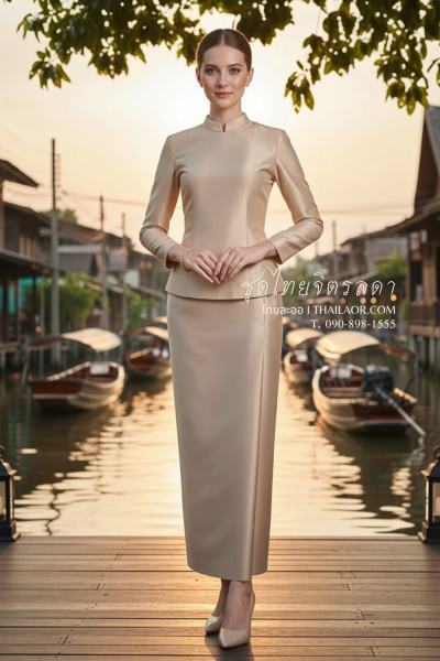 ชุดไทยจิตรลดา สีน้ำตาล (TC 008)