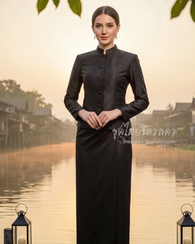 ชุดไทยจิตรลดา สีดำ (TJ 020)