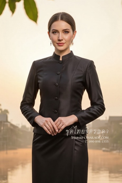 ชุดไทยจิตรลดา สีดำ (TC 025)