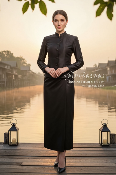 ชุดไทยจิตรลดา สีดำ (TC 025)