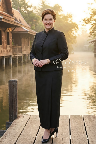 ชุดไทยจิตรลดา สีดำ (TC 020)