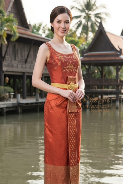 ชุดไทยดุสิต สีแดง (TD 002)