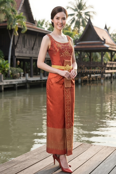 ชุดไทยดุสิต สีแดง (TD 002)