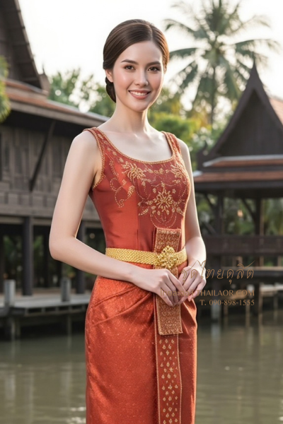 ชุดไทยดุสิต สีแดง (TD 002)