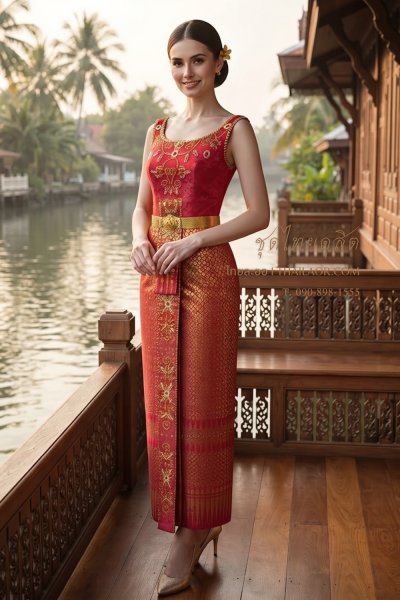 ชุดไทยดุสิต สีแดง (TD 004)
