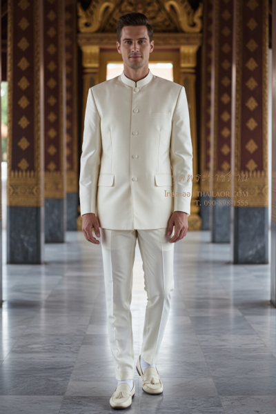 ชุดพระราชทาน สีครีม (PT 008)