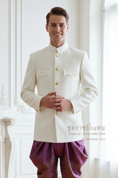ชุดราชปะแตน สีงาช้างม่วง (RP 007)