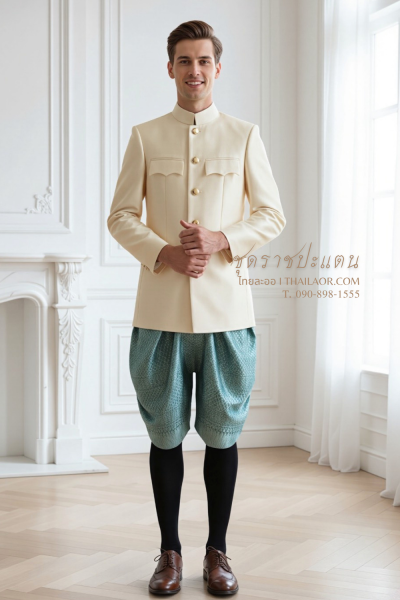 ชุดราชปะแตน สีทองอ่อนเขียว (TRP 003)