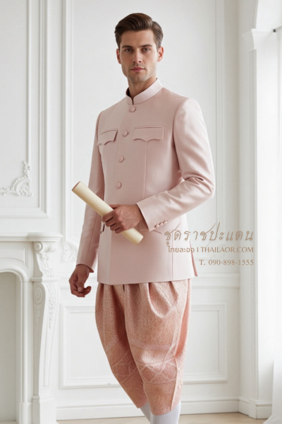ชุดราชปะแตน สีชมพูกลีบบัว (TRP 005)