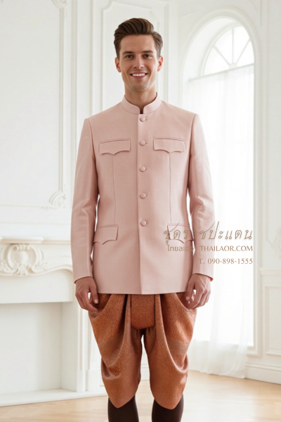ชุดราชปะแตน สีกลีบบัวโอล์ดโรส (TRP 002)