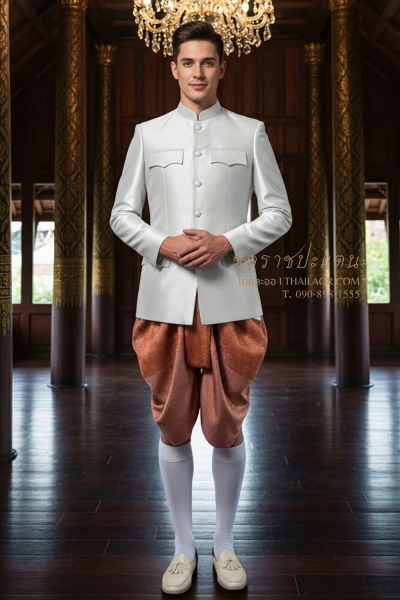 ชุดราชปะแตน สีงาช้างโอล์ดโรส (RP 014)