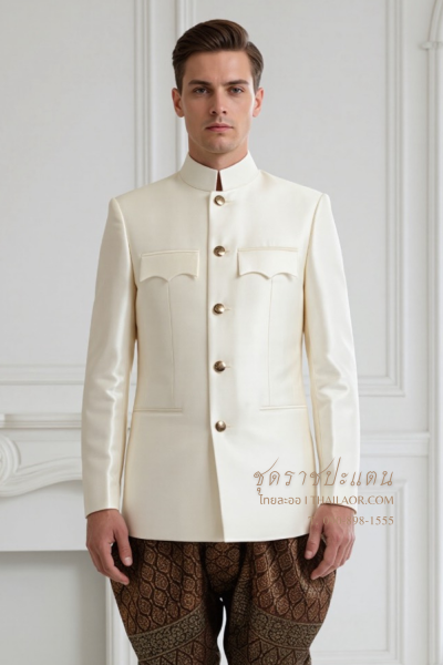 ชุดราชปะแตน สีงาช้างน้ำตาล (TRP 001)