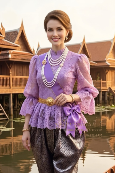 ชุดไทยรัชกาลที่ 5 สีม่วง (TRF 002)