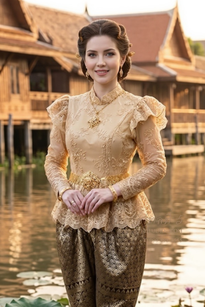 ชุดไทยรัชกาลที่ 5 สีน้ำตาล (TRF 010)