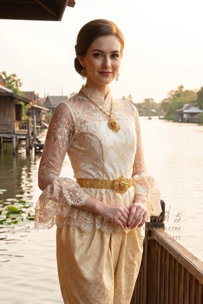 ชุดไทยรัชกาลที่ 5 สีเหลืองทอง (TRF 022)