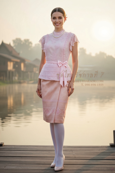 ชุดไทยรัชกาลที่ 7 สีชมพู (TRS 001)
