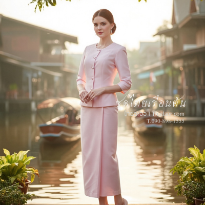 ชุดไทยเรือนต้น สีชมพู (TR 001)