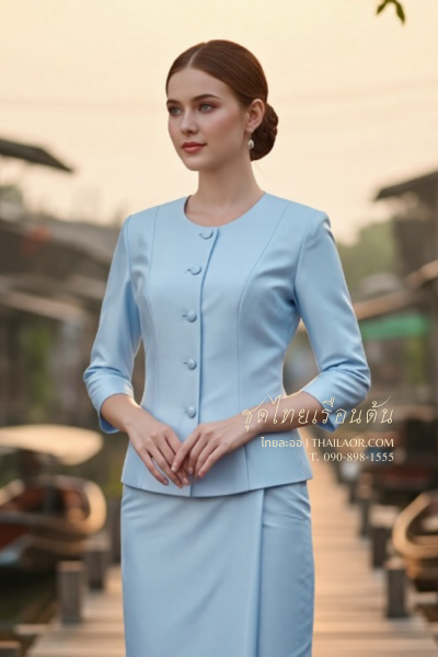 ชุดไทยเรือนต้น สีฟ้า (TR 002)