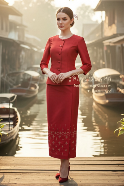 ชุดไทยเรือนต้น สีแดง (TR 006)