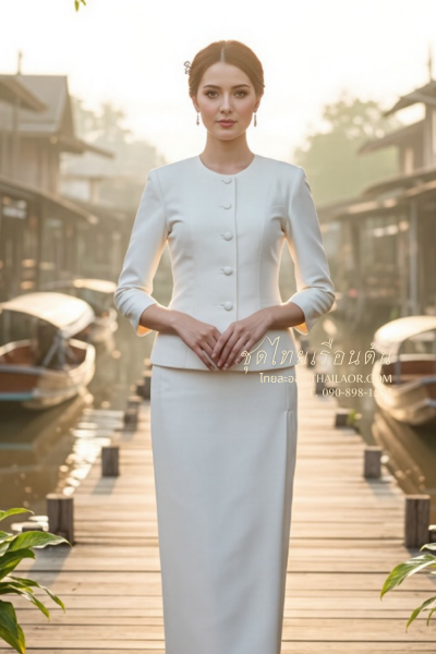 ชุดไทยเรือนต้น สีครีม (TR 007)