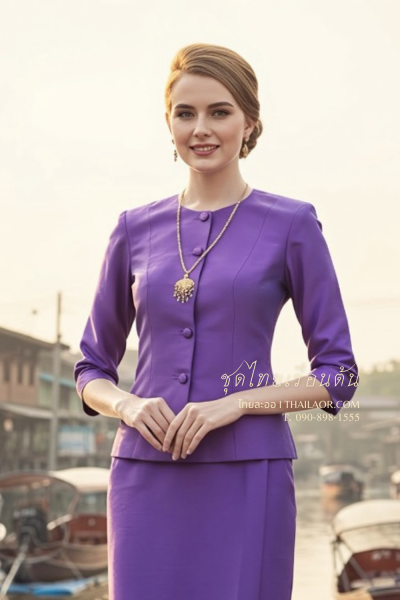ชุดไทยเรือนต้น สีม่วง (TR 009)