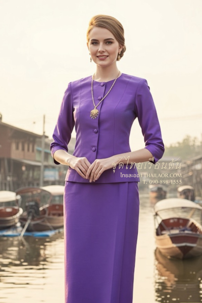 ชุดไทยเรือนต้น สีม่วง (TR 009)