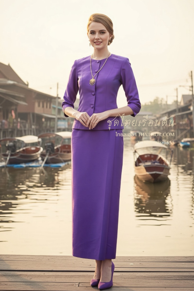 ชุดไทยเรือนต้น สีม่วง (TR 009)