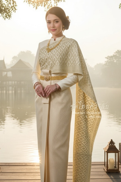 ชุดไทยศิวาลัย สีครีม (TS 013)