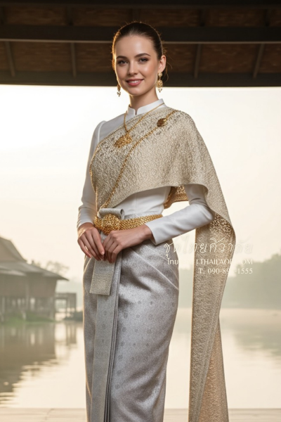 ชุดไทยศิวาลัย สีเทาเงิน (TS 004)