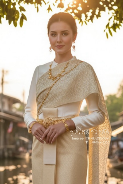 ชุดไทยศิวาลัย สีครีม (TS 002)