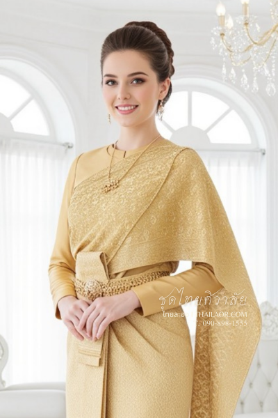 ชุดไทยศิวาลัย สีทอง (TS 001)