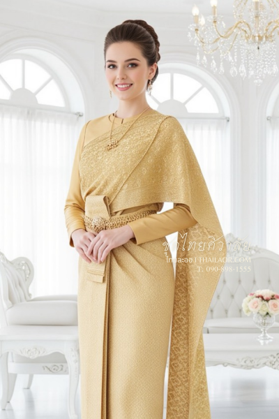 ชุดไทยศิวาลัย สีทอง (TS 001)