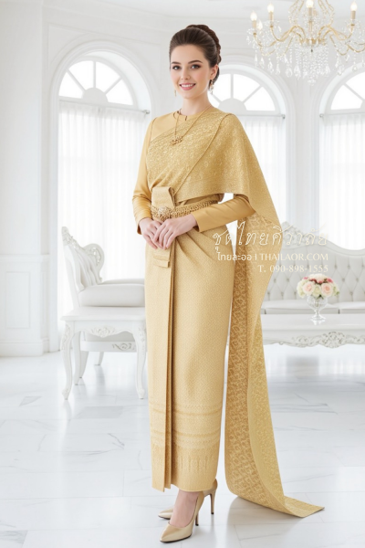 ชุดไทยศิวาลัย สีทอง (TS 001)