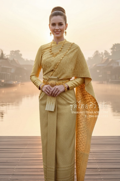 ชุดไทยศิวาลัย สีทอง (TS 010)