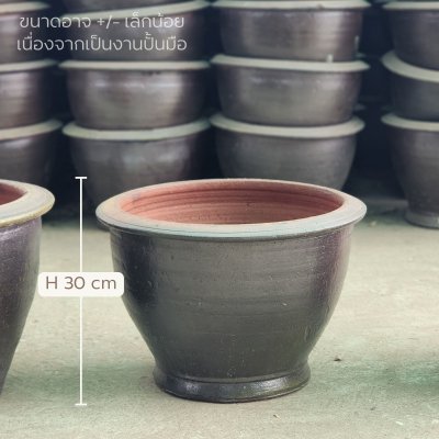 Classic Plant Pot – Black Clay Edition, Large Size for Trees