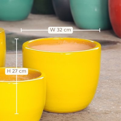 กระถางสีเหลืองเลม่อน