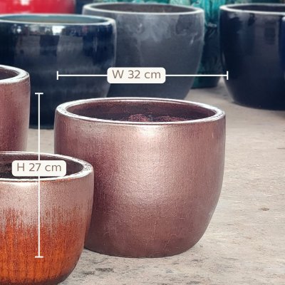 Red Ember Brown Planter