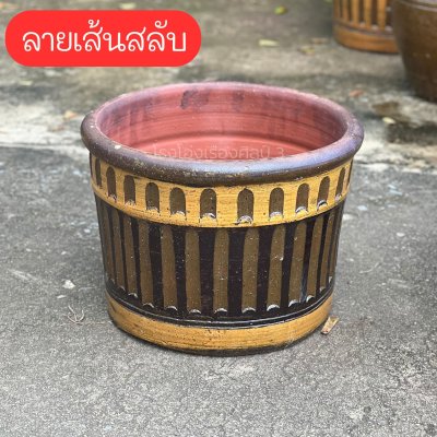 กระถางทรงกระบอกเตี้ย