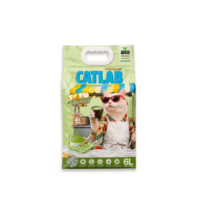 ทรายแมวเต้าหู้ กลิ่น มัทฉะ สูตรธรรมชาติ 100% (6L / 2.5kg)