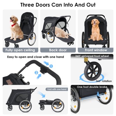 Beberoad R8 Large pet stroller 4 wheels- Black