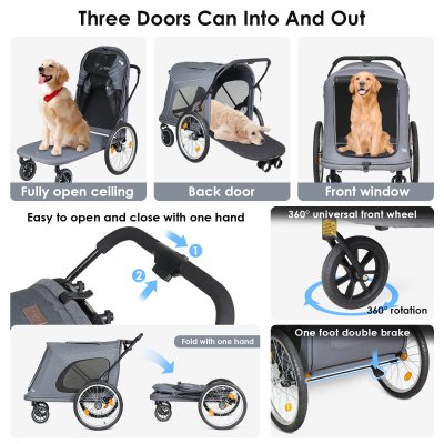 Beberoad R8 Large pet stroller 4 wheels- Grey Beberoad R8 Large pet stroller 4 wheels- Grey