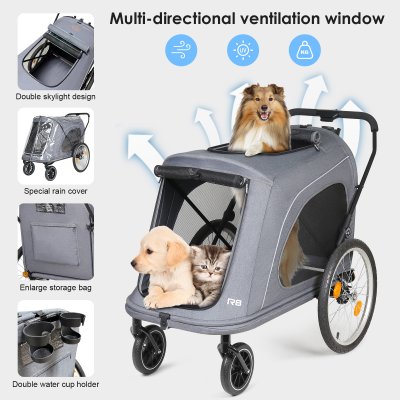 Beberoad R8 Large pet stroller 4 wheels- Grey Beberoad R8 Large pet stroller 4 wheels- Grey