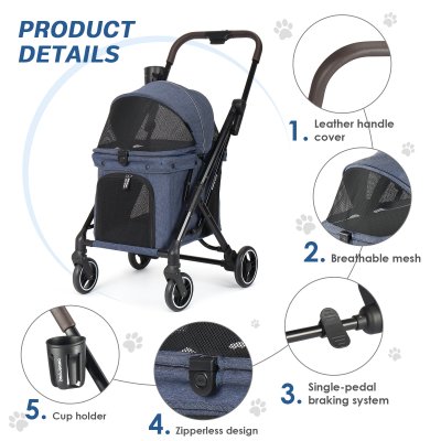 Beberoad X1 Medium Pet Stroller- Blue