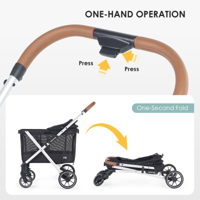 Beberoad X6 Luxury Medium Stroller | One-Second Fold Design | 180° Canopy