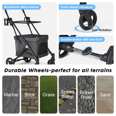 Beberoad T1 Double Pet Stroller | Lightweight Foldable Beberoad T1 Double Pet Stroller | Lightweight Foldable